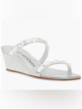 STUART WEITZMAN
Pearlita 50 Wedge Slide Sandal - Silver size 6 new